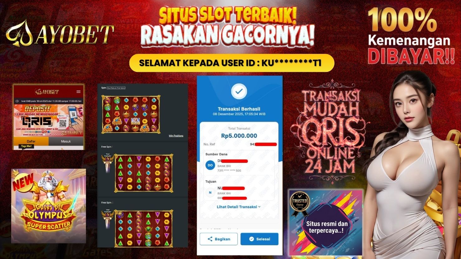 AYOBET JACKPOT SLOT GATES OF OLYMPUS SUPER SCATTER